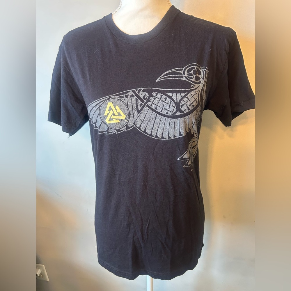 Asgard Brewery - Limited Edition - Men's Black Graphic Tee with Bird Design